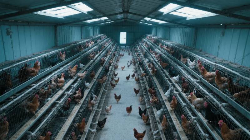 现代化养鸡场内部图片