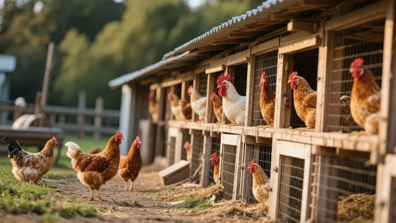 鸡舍里的鸡群图片