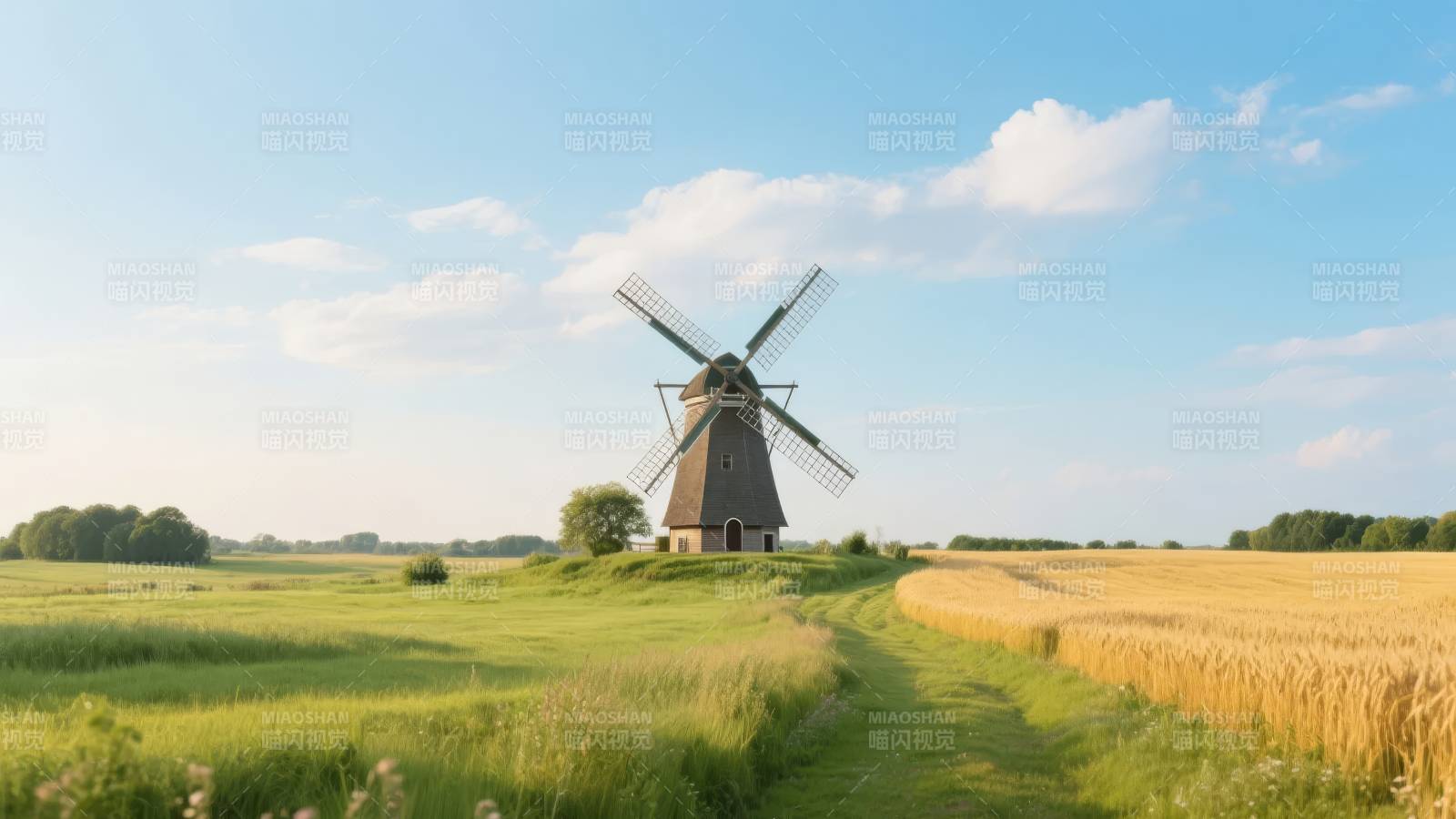 风车田野风光图片