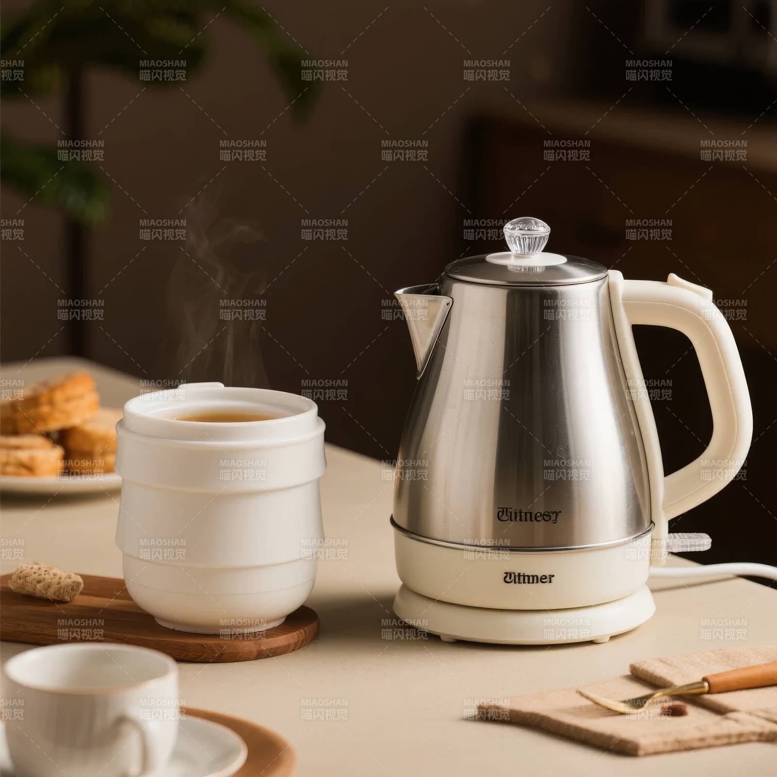 电水壶泡茶时光图片