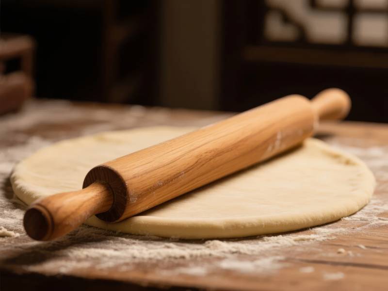 擀面杖与面团图片