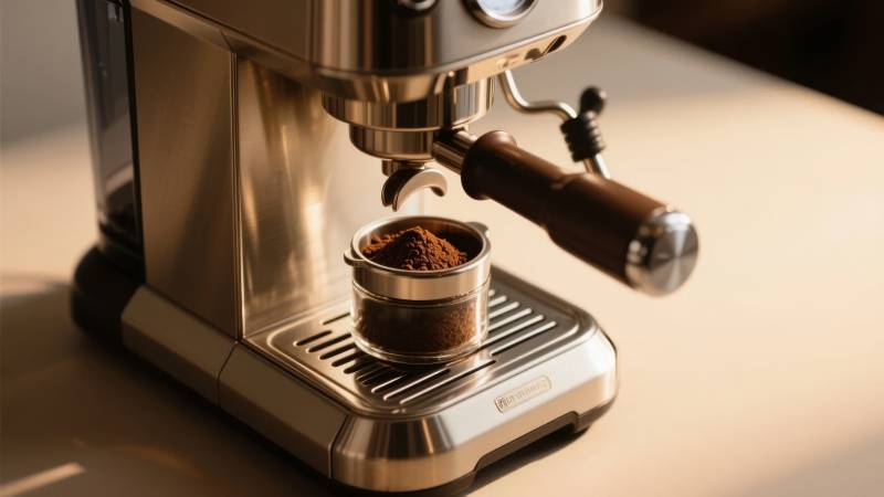 咖啡机研磨咖啡粉图片