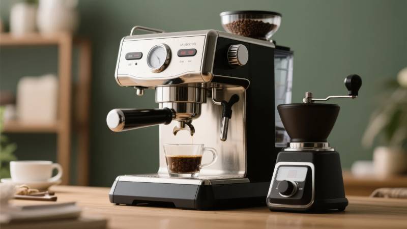 咖啡机与磨豆机图片