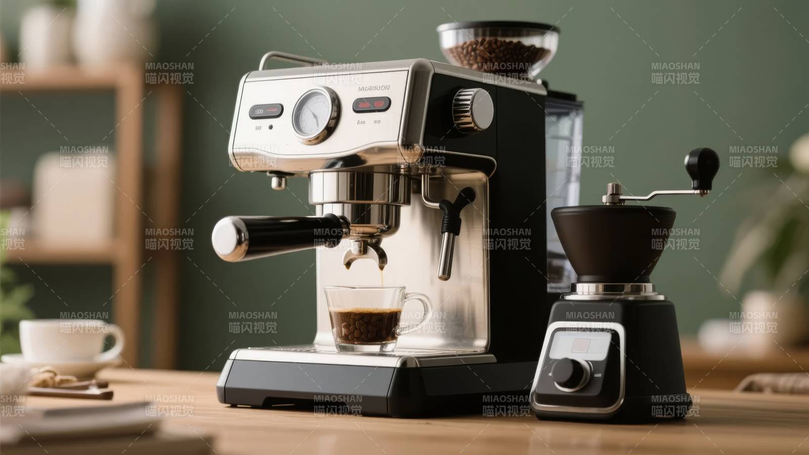 咖啡机与磨豆机图片