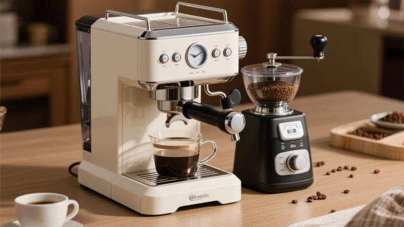 咖啡机研磨冲泡一体图片