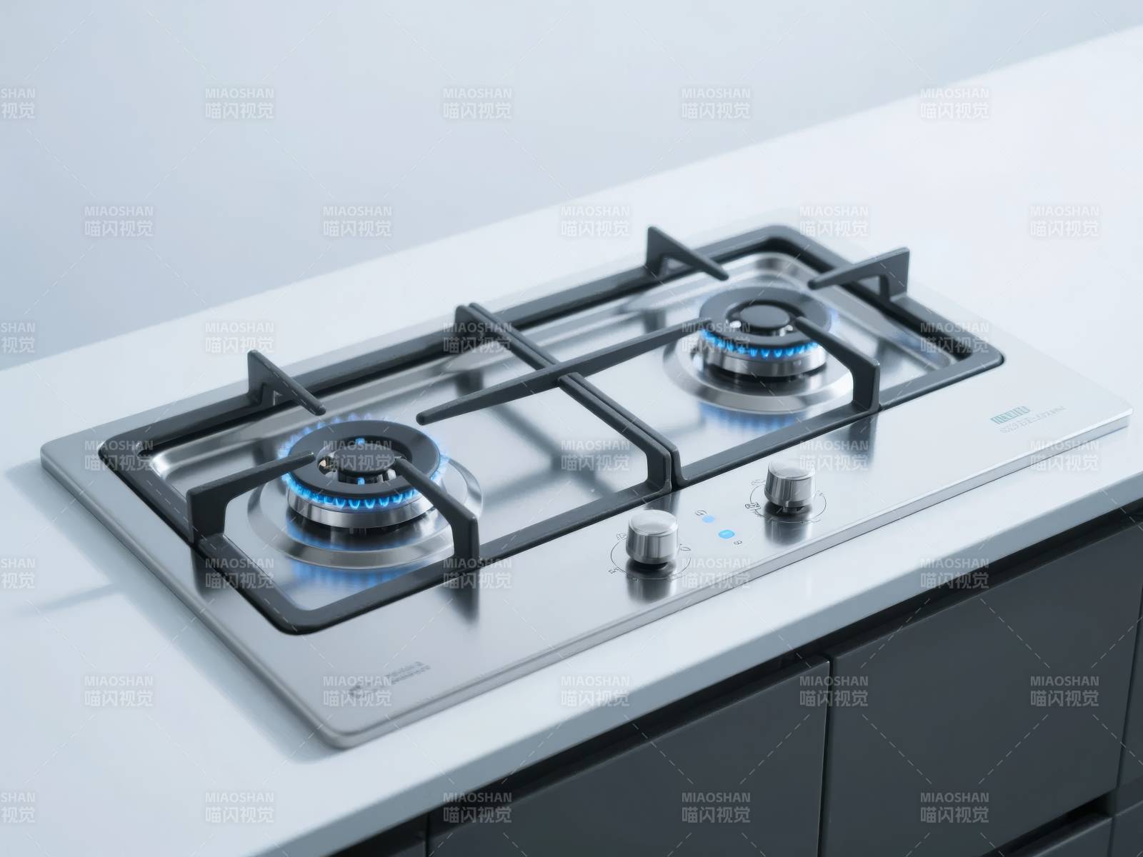现代燃气灶具特写图片