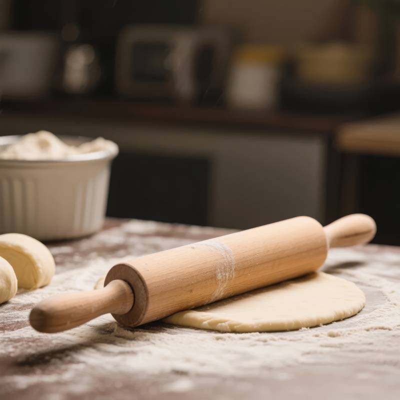 擀面杖与面团图片
