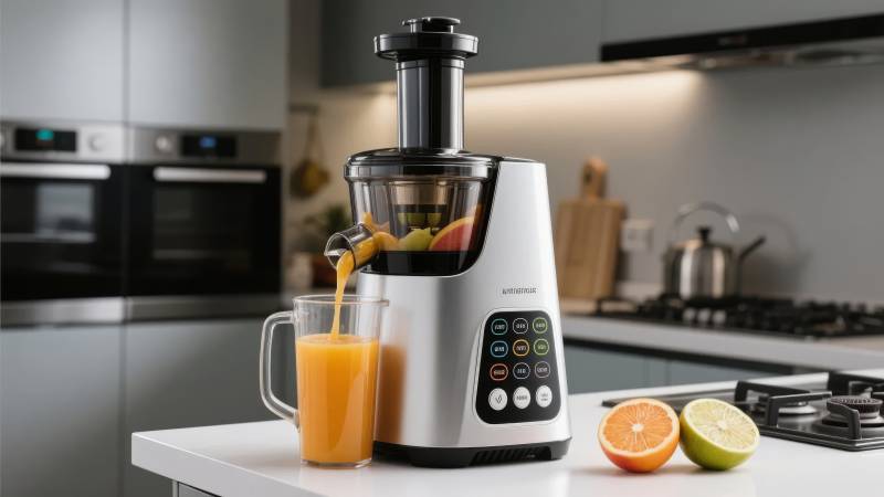 榨汁机正在出汁图片