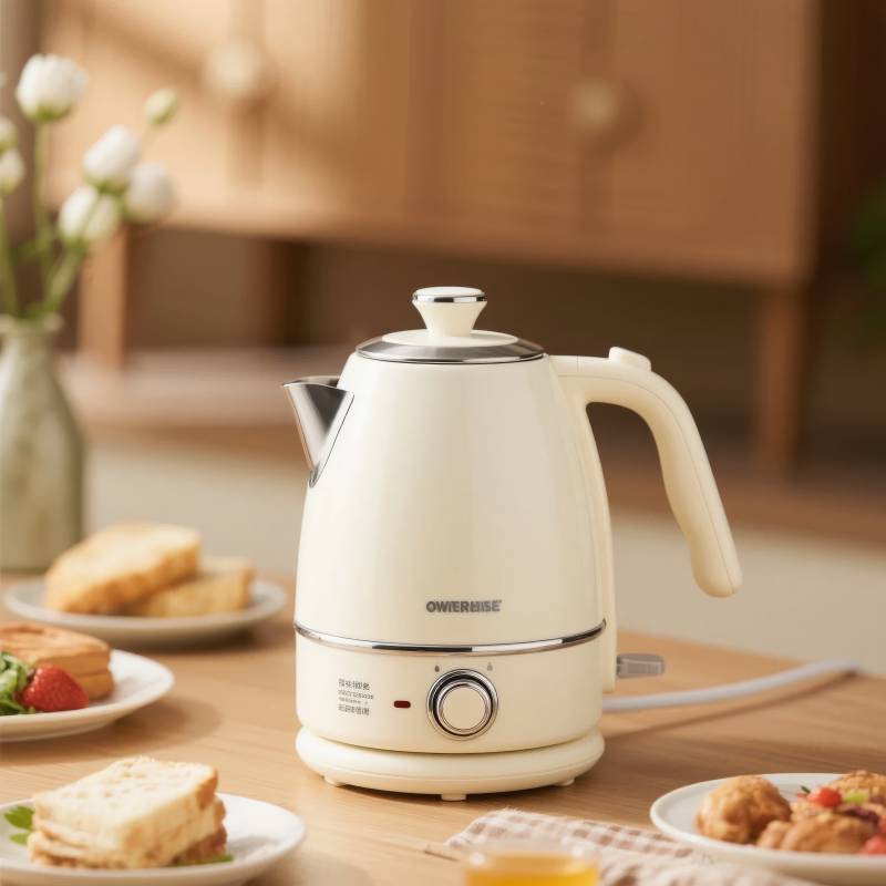 奶油色电水壶图片