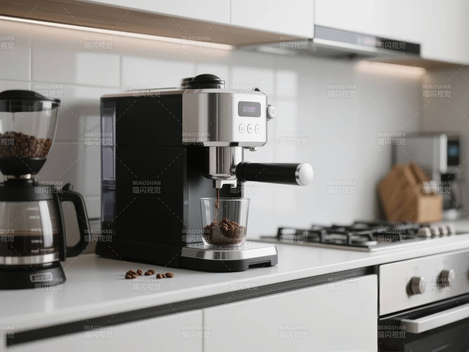 现代厨房咖啡机图片