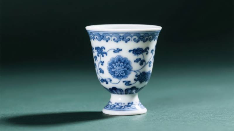 青花瓷杯图片