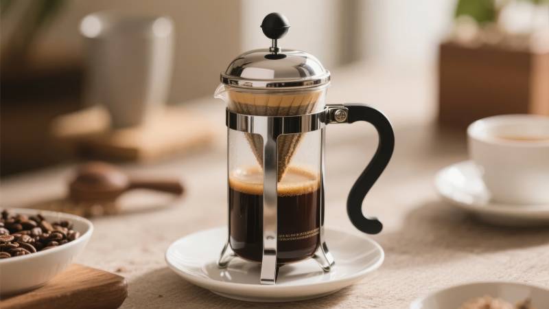 法压壶冲泡咖啡图片