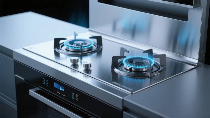 现代厨房燃气灶图片