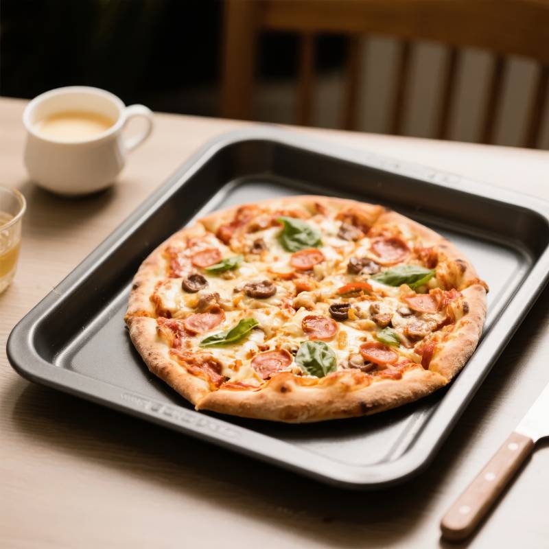 美味披萨上桌图片