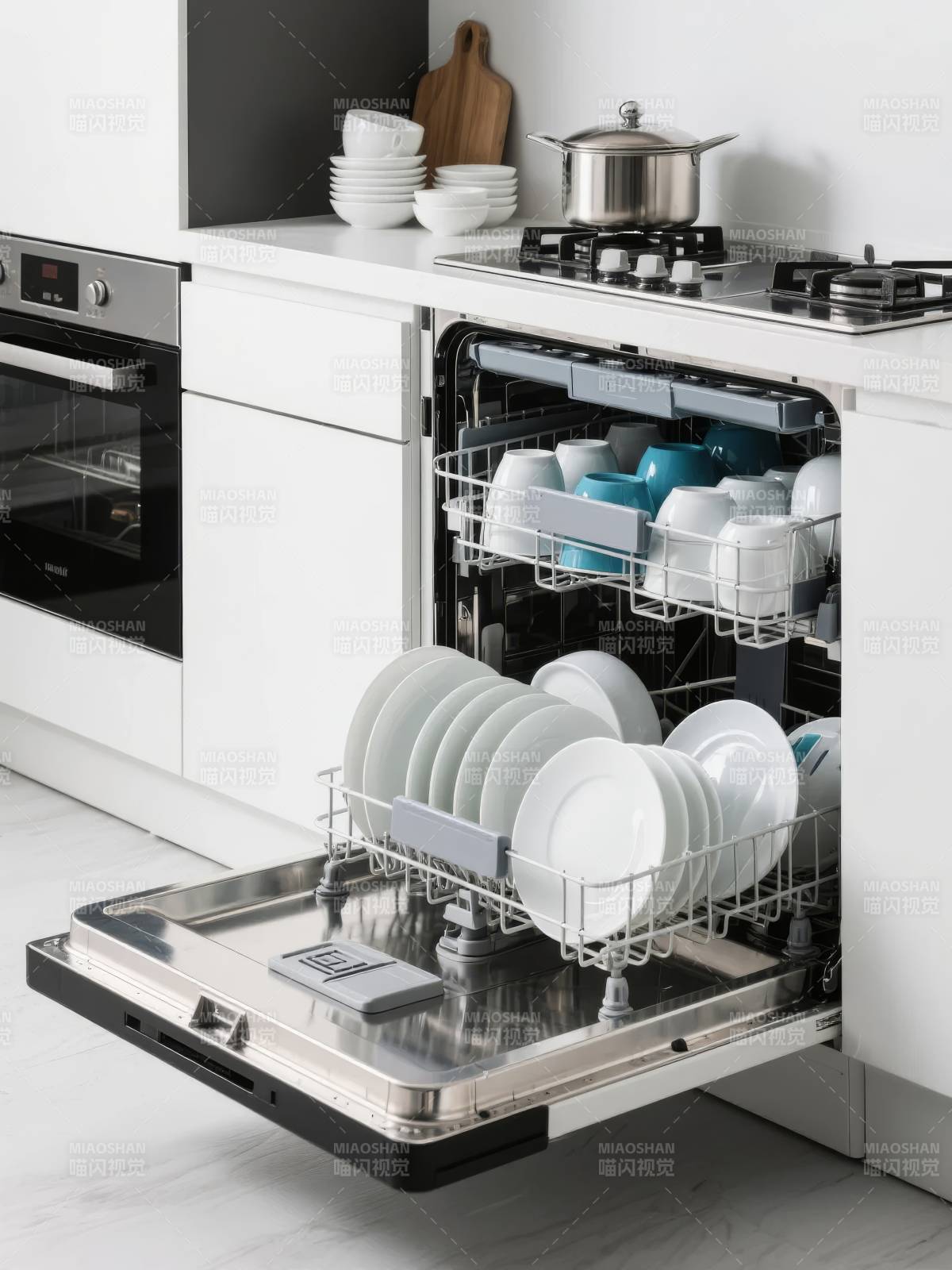 现代厨房洗碗机图片