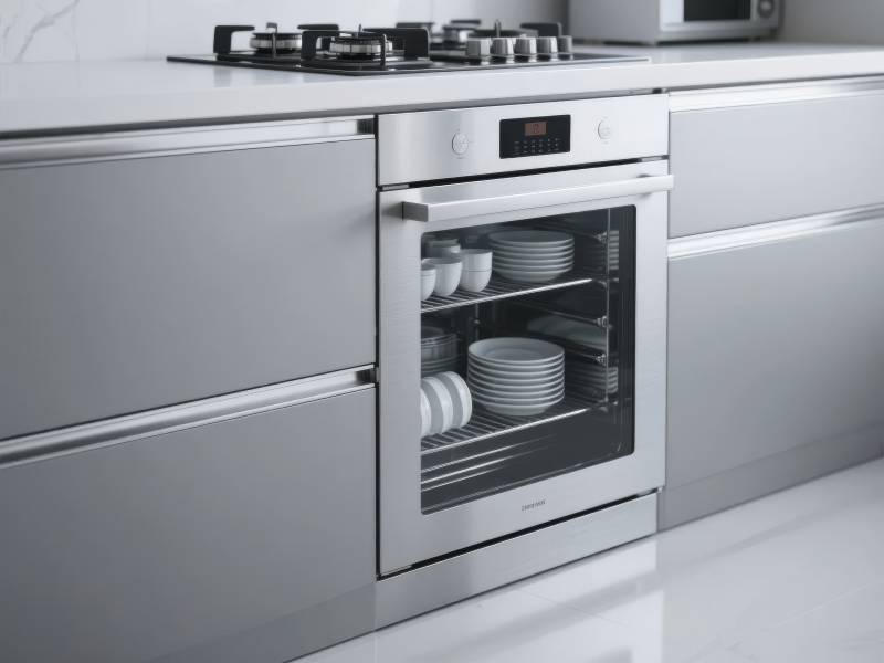 现代厨房烤箱特写图片