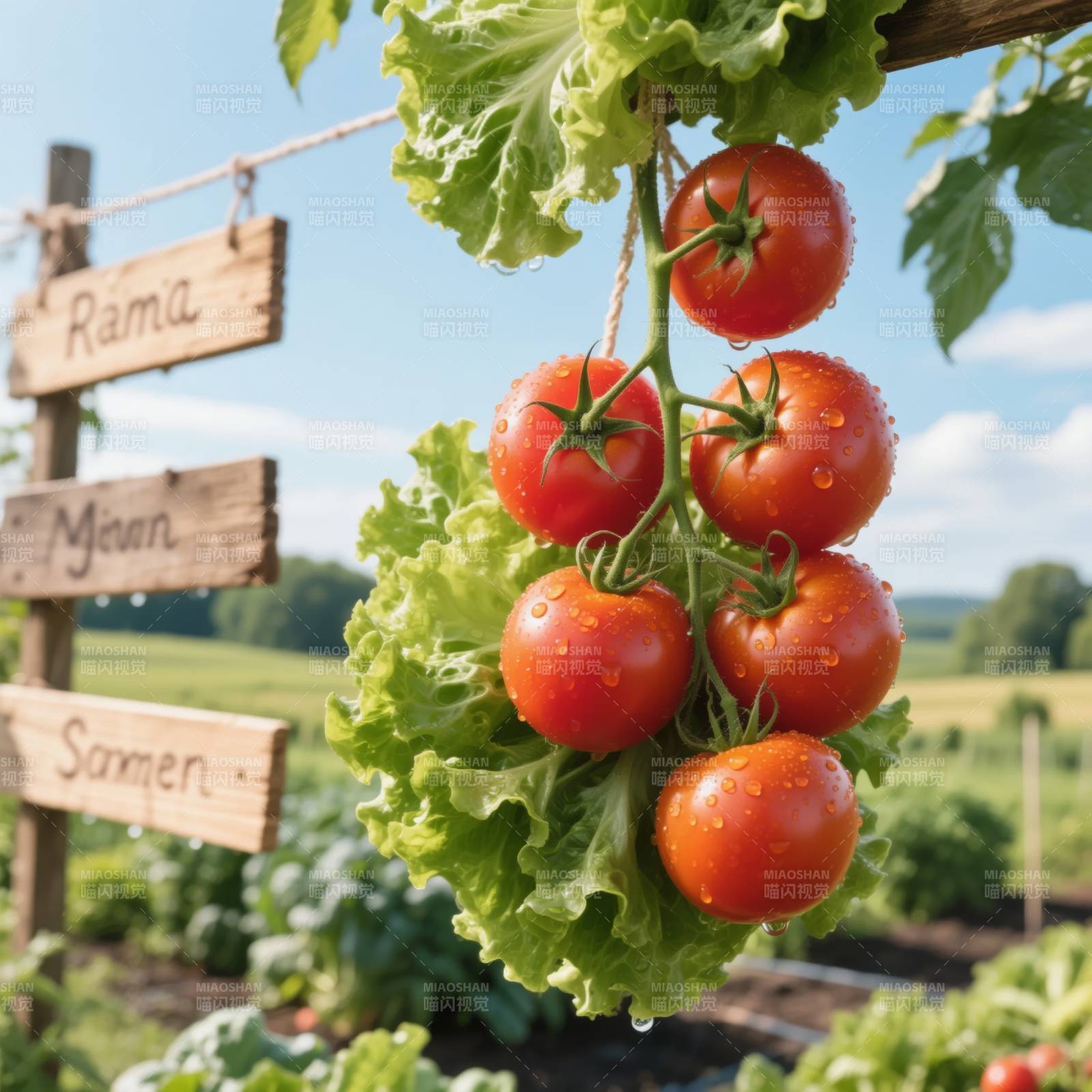 番茄园丰收景象图片