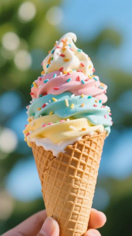 彩虹冰淇淋图片