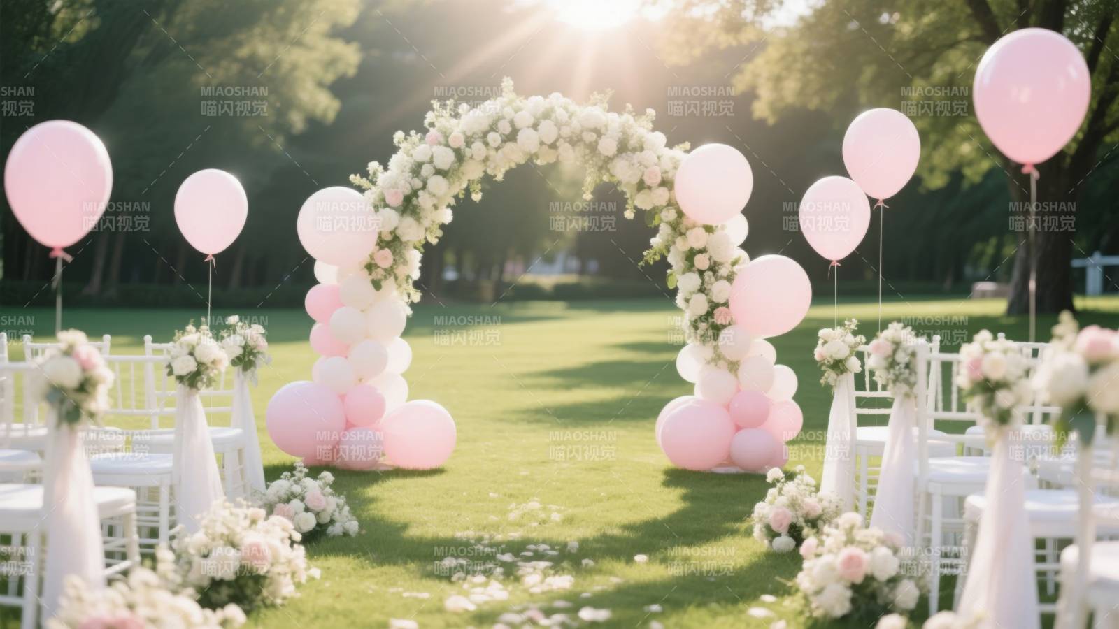 花拱门婚礼现场图片