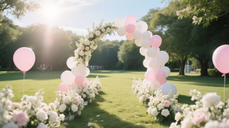 花海气球拱门图片