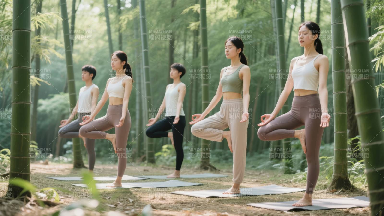 竹林瑜伽静心之旅图片