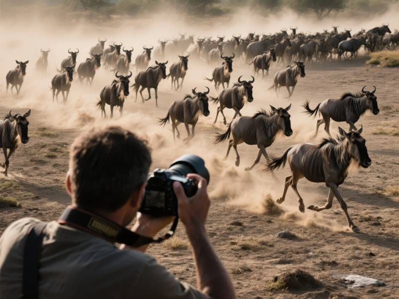 草原迁徙瞬间图片