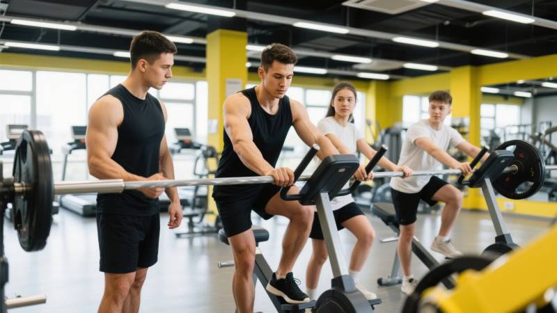 健身房内多人锻炼图片