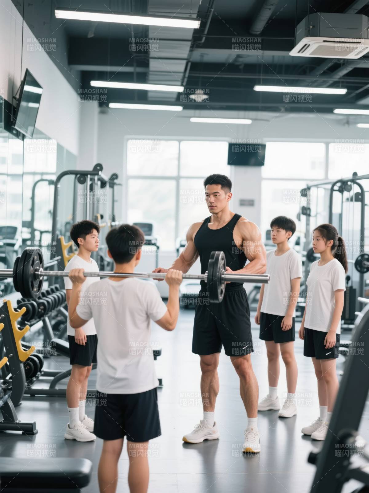 健身房指导训练图片