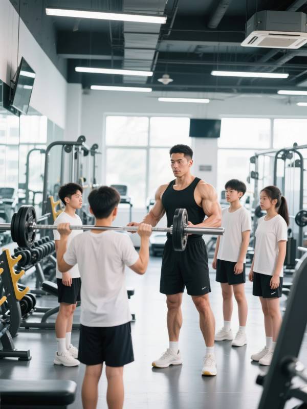 健身房指导训练图片