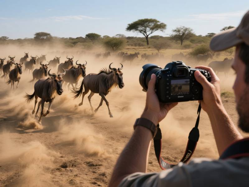 草原追拍角马群图片