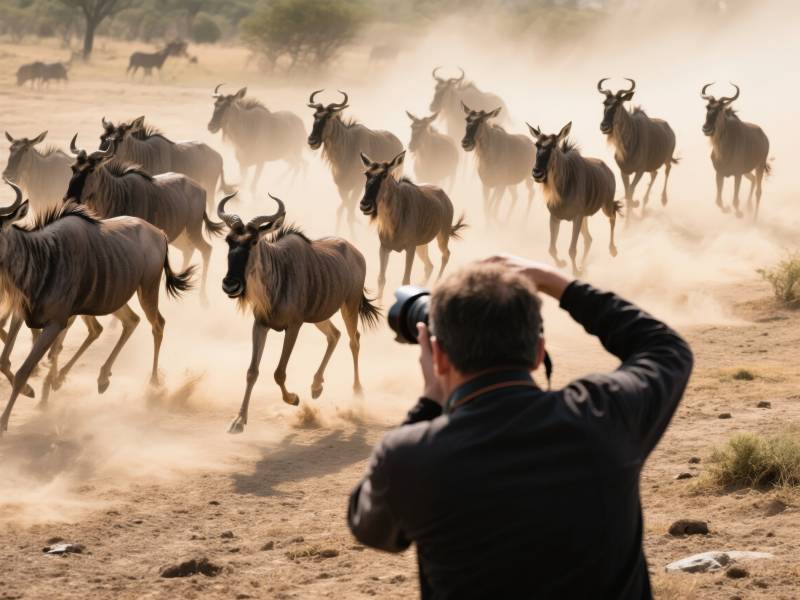 草原上的角马群图片