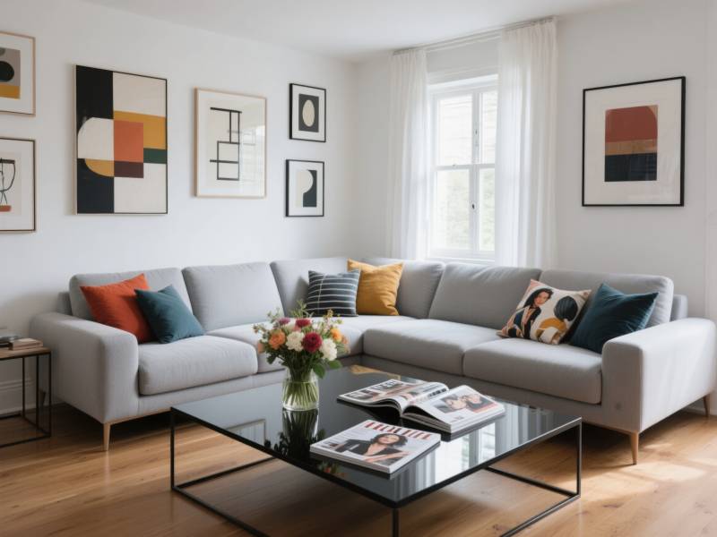 现代简约客厅布置图片