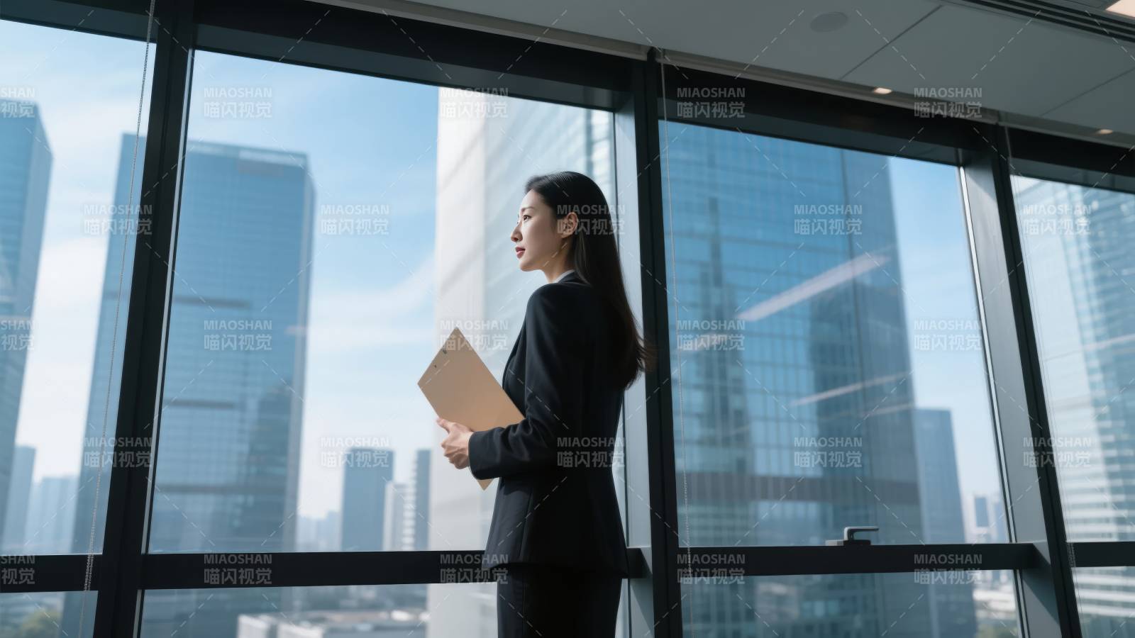都市职场女性凝望图片