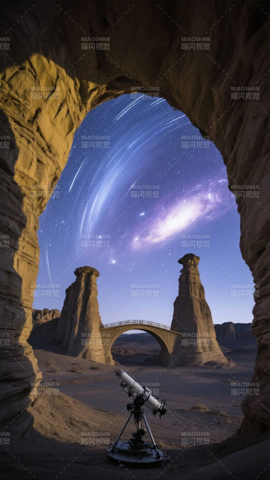 星河拱桥夜观天图片