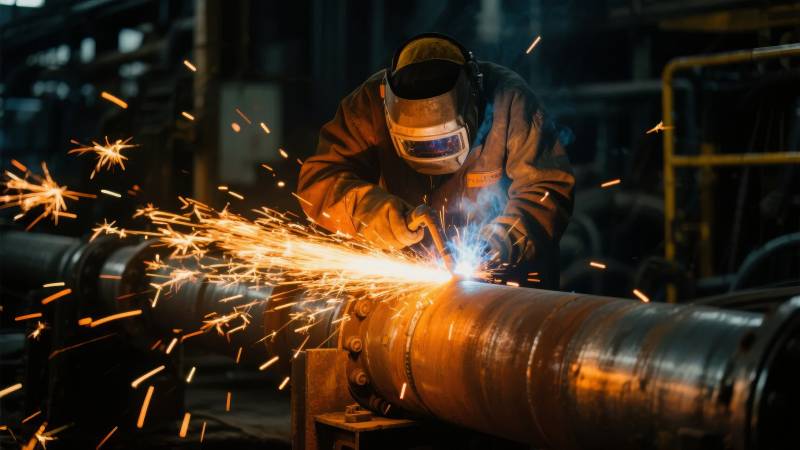 焊工作业 火花四溅图片