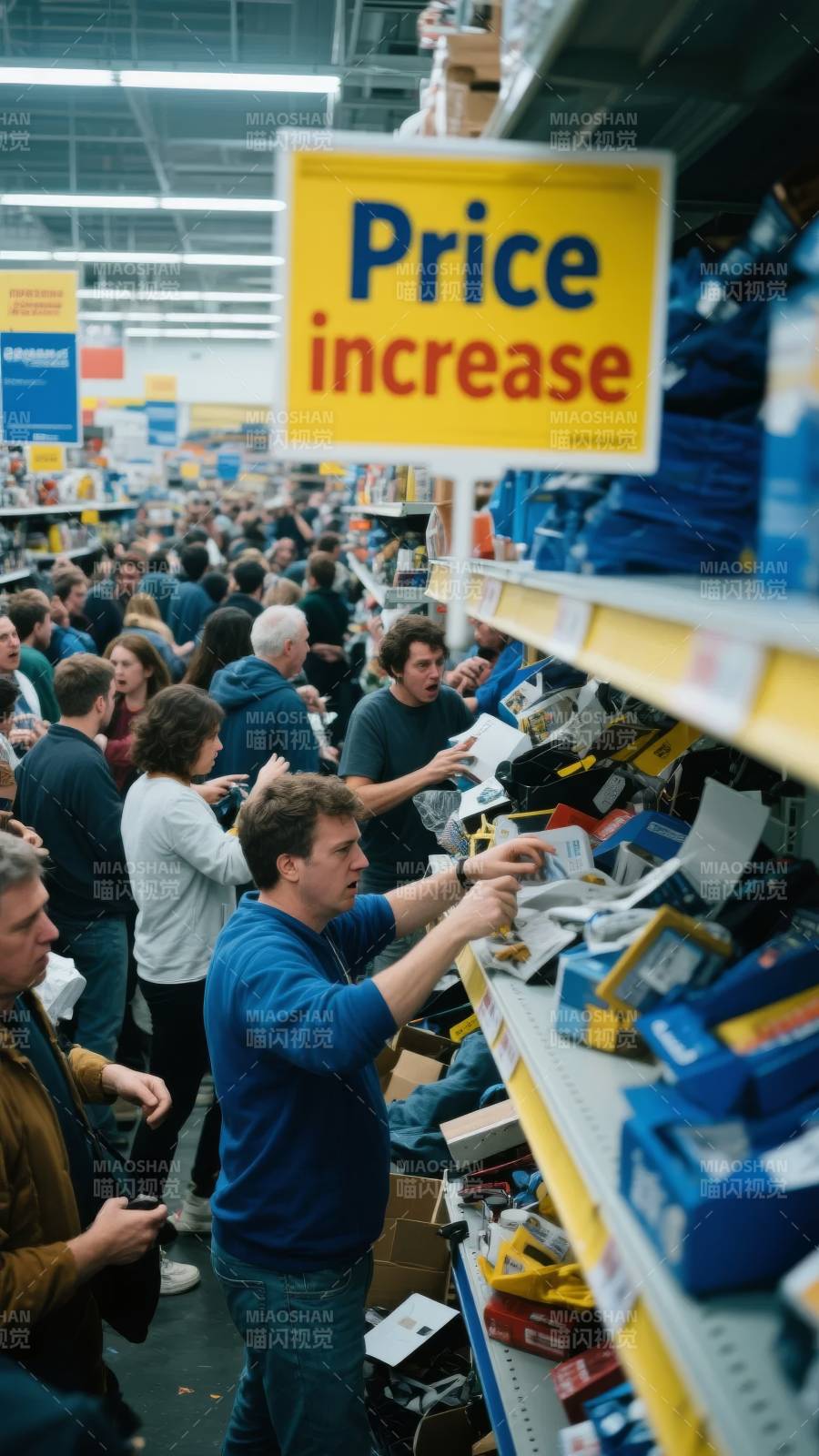 物价上涨 抢购潮起图片