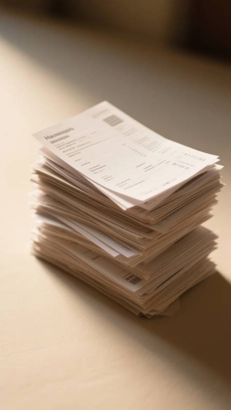 文件堆叠静置桌面图片