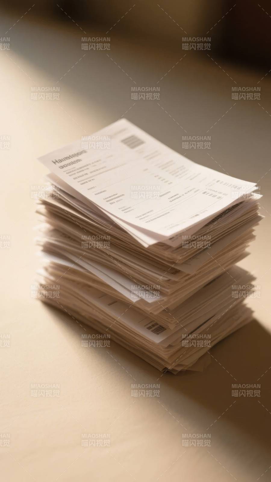 文件堆叠静置桌面图片