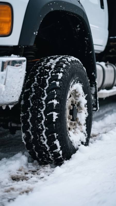 雪地轮胎特写图片
