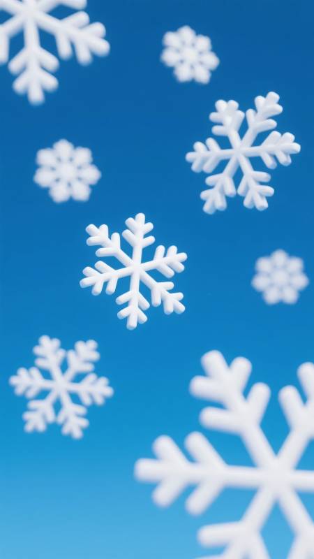 雪花飘落蓝天图片