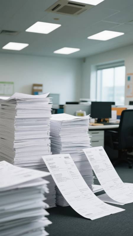 堆积如山的文件图片