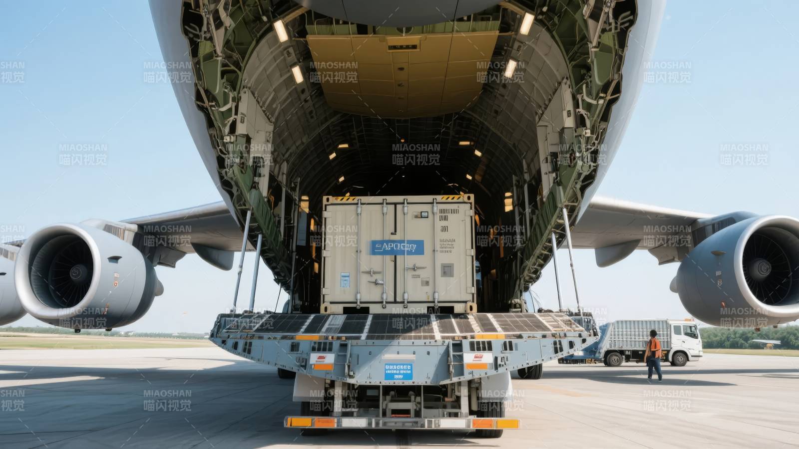 货机装卸集装箱图片