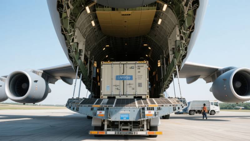 货机装卸集装箱图片