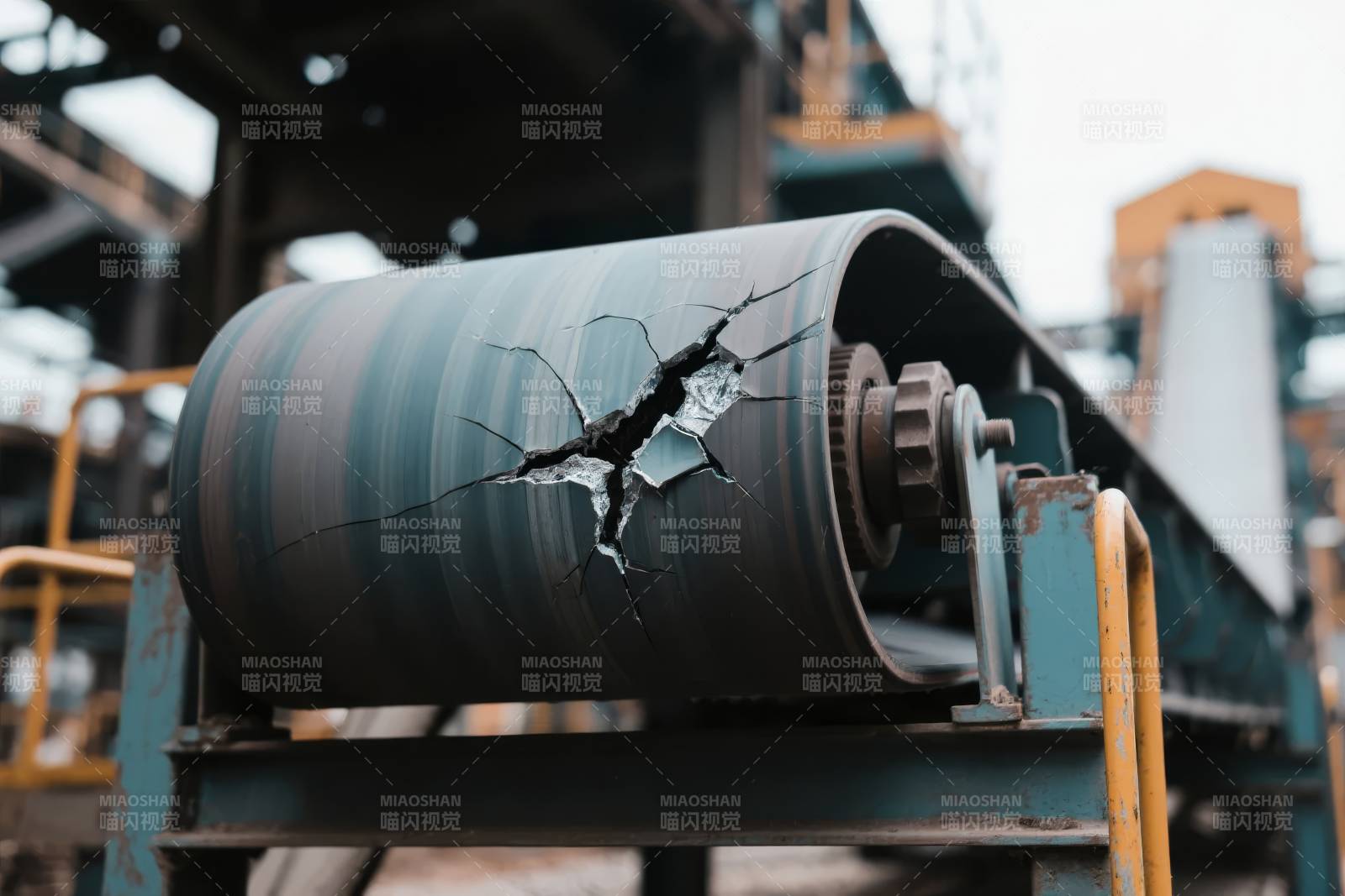 破损的工业滚筒图片