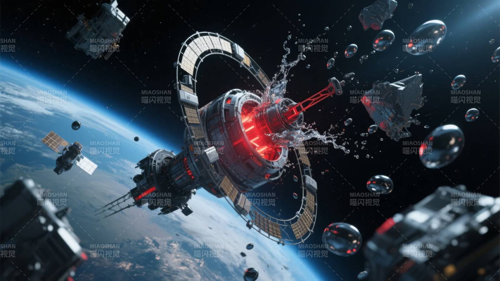 太空站爆炸瞬间图片