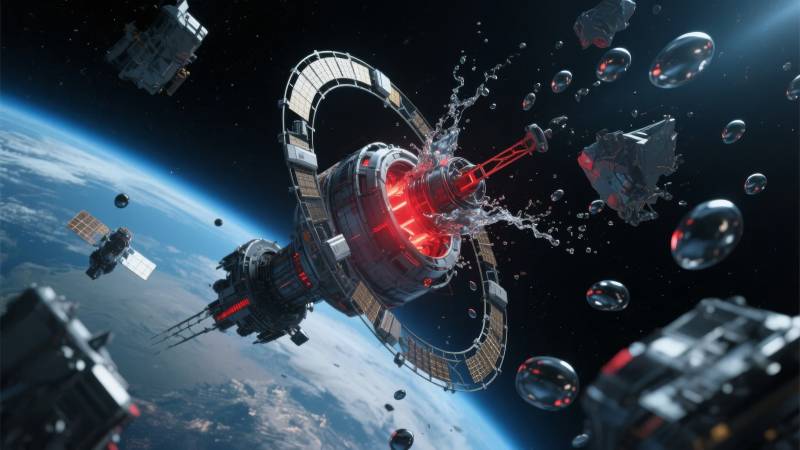 太空站爆炸瞬间图片