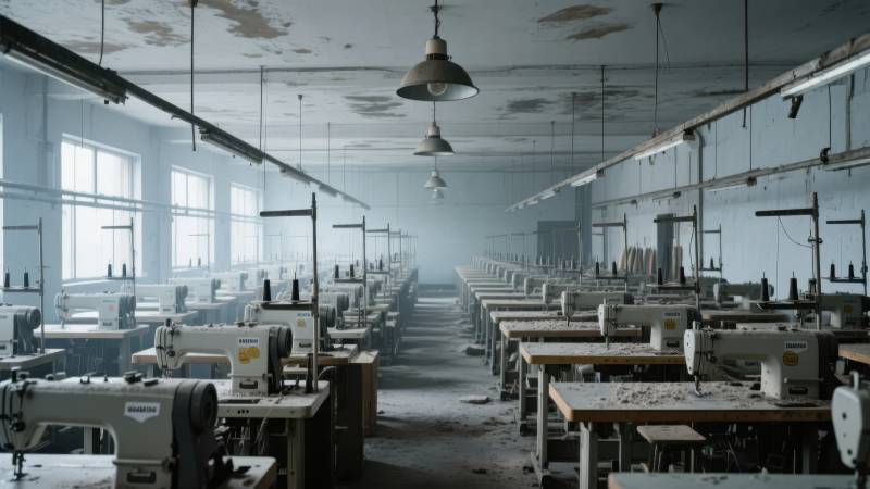 空旷的旧工厂车间图片