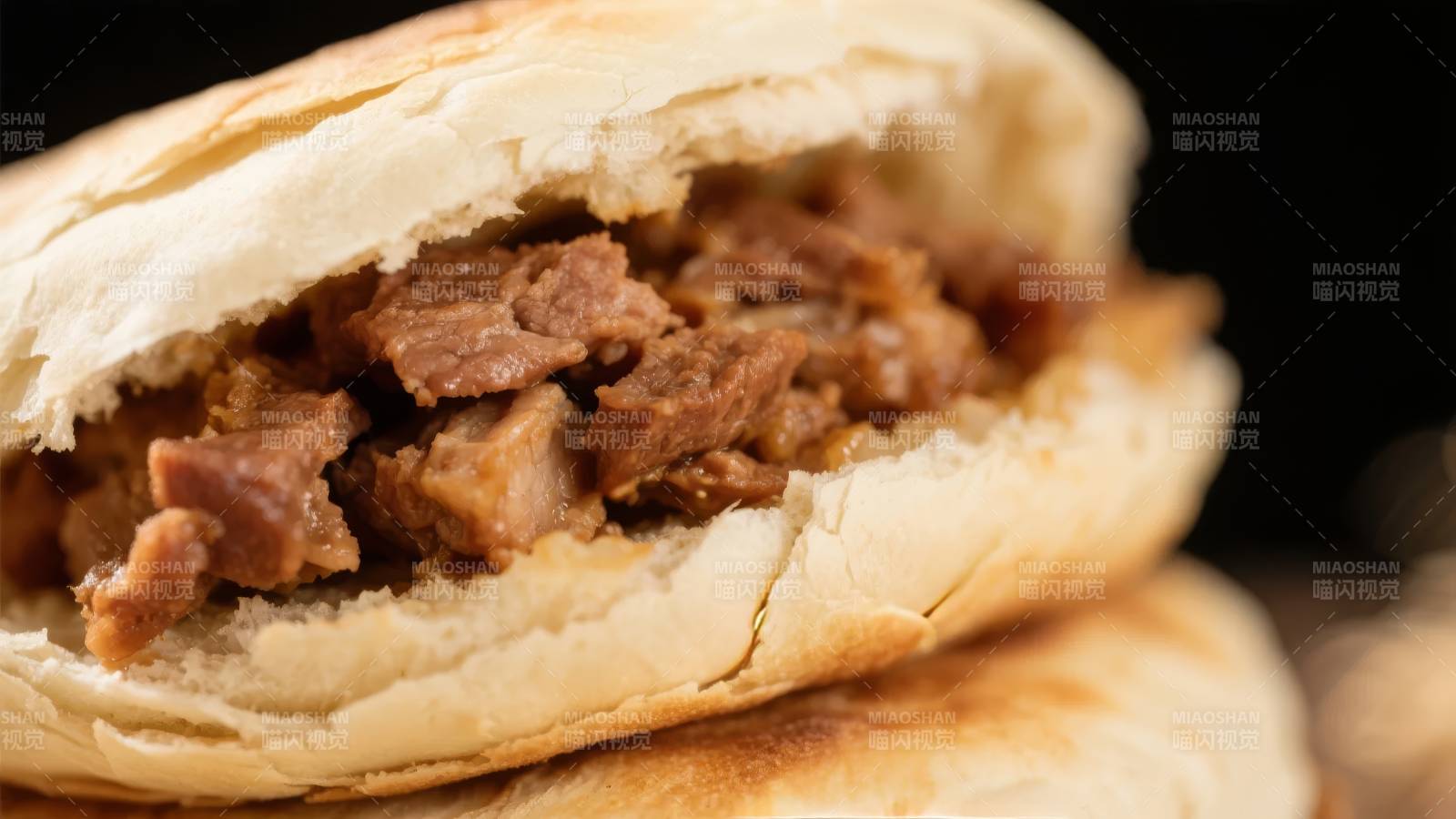 肉夹馍特写图片