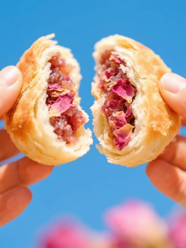 玫瑰花饼 香甜酥脆图片