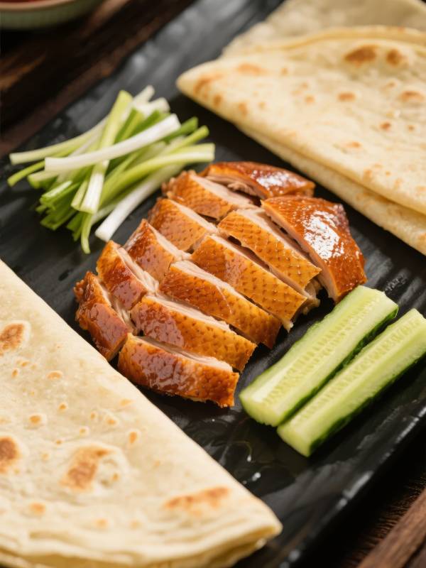北京烤鸭配饼菜图片